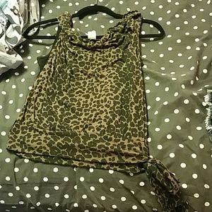 Cheetah print side tie tank top
