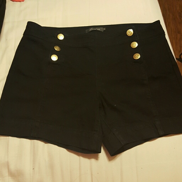Dark Navy Shorts with gold anchor buttons