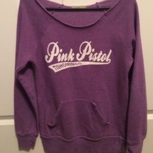 Pink pistol purple sweater