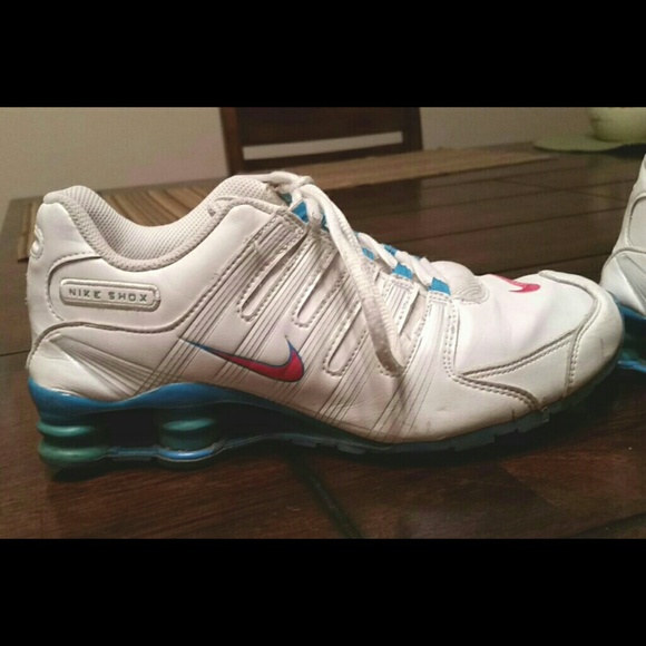 Pink White and Teal Nike Shox