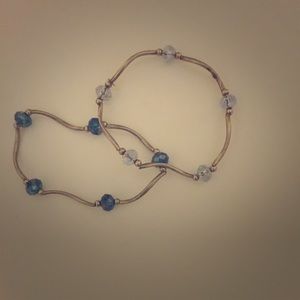 Lilac and teal crystal bracelet