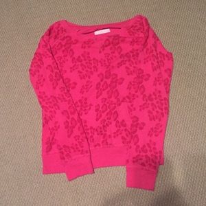Aero Fuchsia Leopard Crew Neck Size L