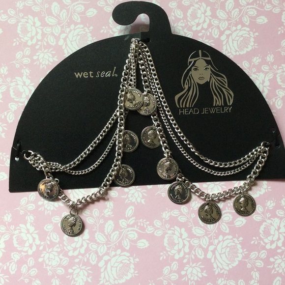 NWT silver faux draped coin headchain - Picture 3 of 3