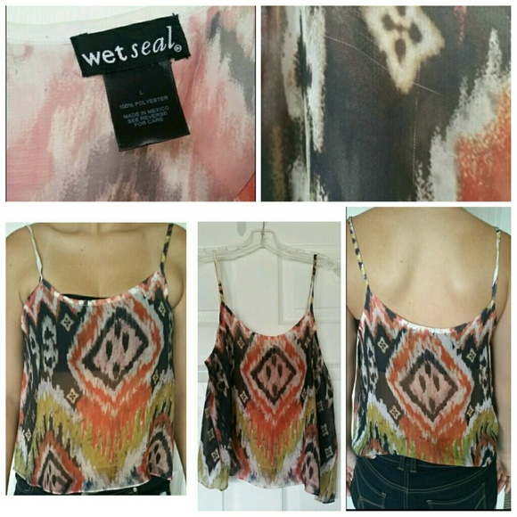Colorful and sheer tribal tank