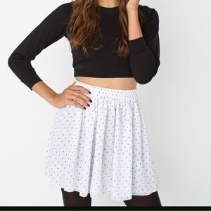 American Apparel white chiffon skirt