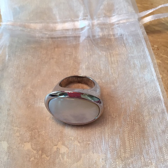 Silver white jewel ring