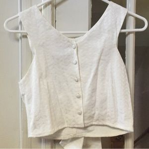 Jacquard white crop top
