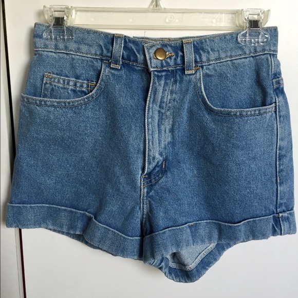NWT American Apparel High-Waist Jean Cuff Shorts