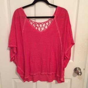 billabong lightweight coral colored flowy top