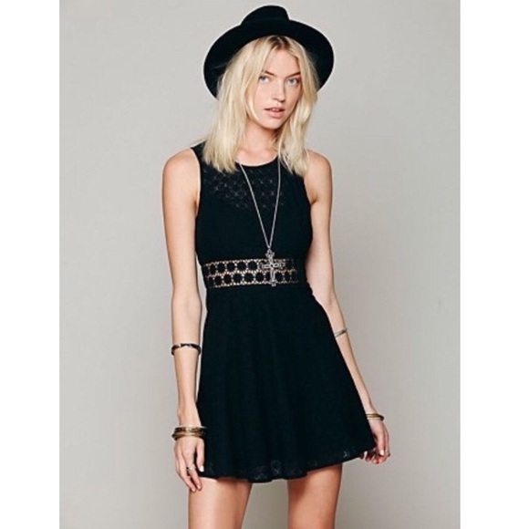 Free People Dresses & Skirts - Free people black lace daisy waist dress