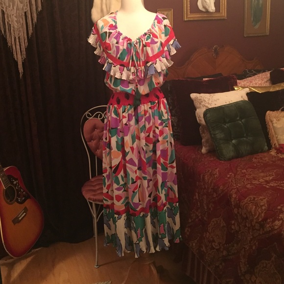 Vintage sheer multicolored dress