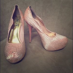Light pink sequin heels
