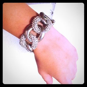 Bling silver chain bracelet