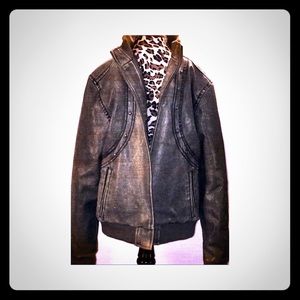 80'sRetro Faux leather "member's only"style jacket