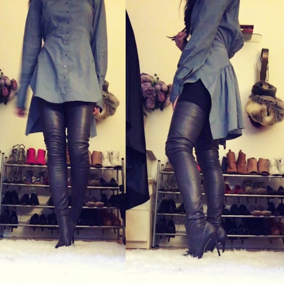 STELLA McCARTNEY thigh- high vegan leather boots - Picture 4 of 4