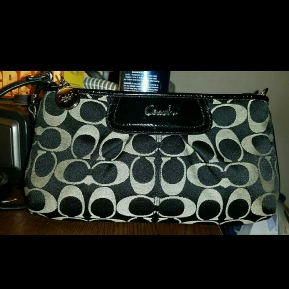 Coach large signature wristlet