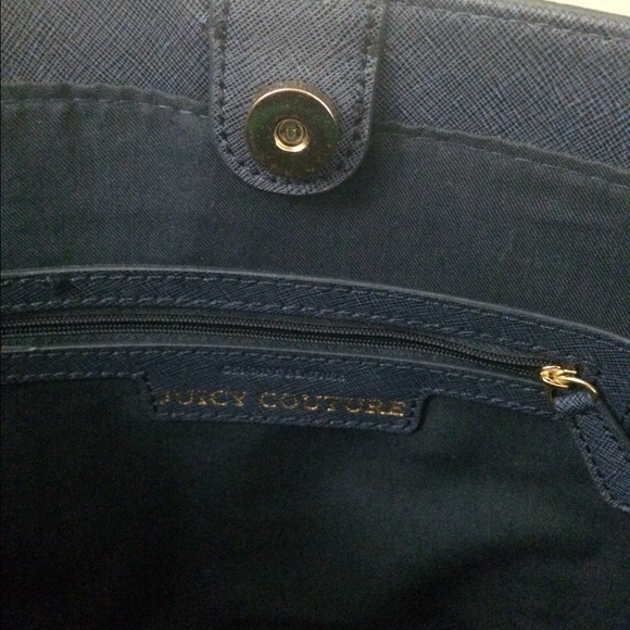 JUICY COUTURE Navy Blue Leather Tote - Picture 2 of 4
