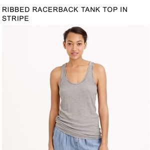NWT J. Crew racerback ribbed tank in black stripe