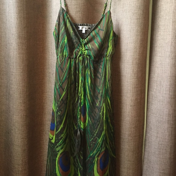 Beautiful peacock maxi dress