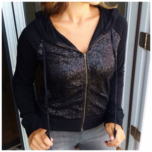 CupofTeaBoutique Jackets & Blazers - CLEARANCE🔥Black glam sequin hoodie