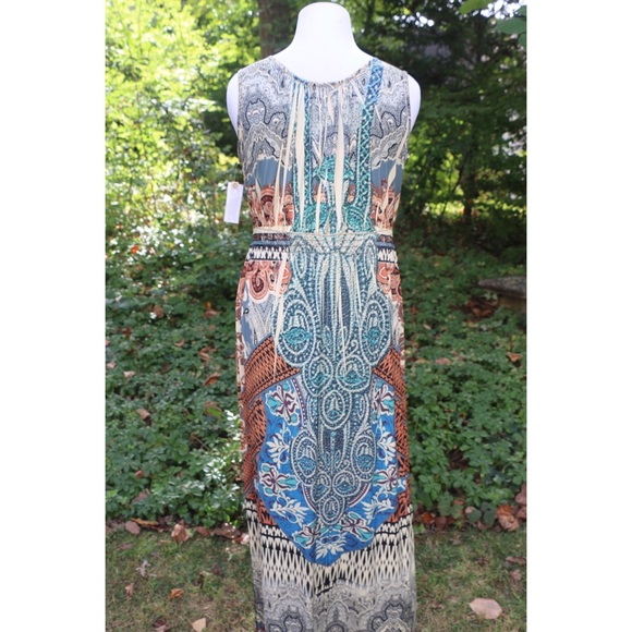 Stunning boho printed beaded maxi dress plus size - Picture 2 of 4