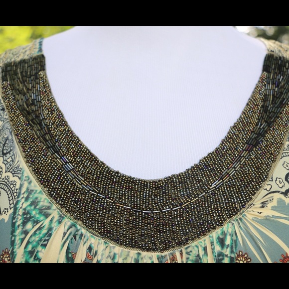 Stunning boho printed beaded maxi dress plus size - Picture 3 of 4