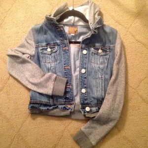 American Eagle Denim Vested Hoodie