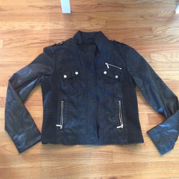 Xhilaration black moto faux leather jacket XXL