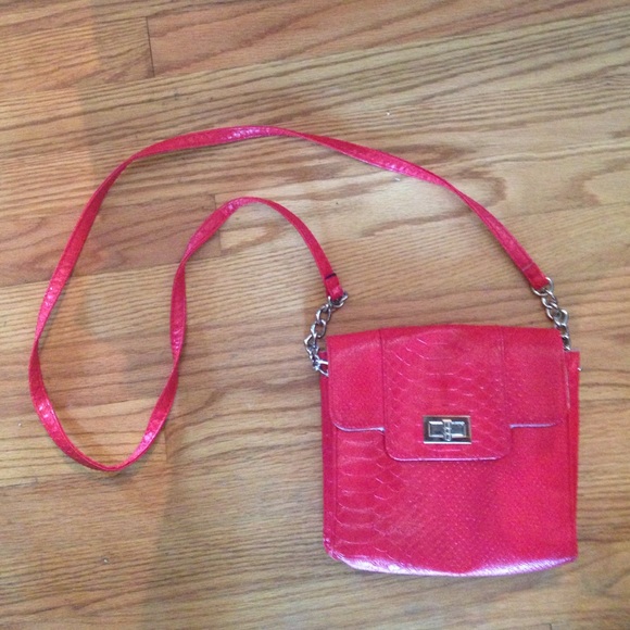 Mossimo red faux leather shoulder bag purse