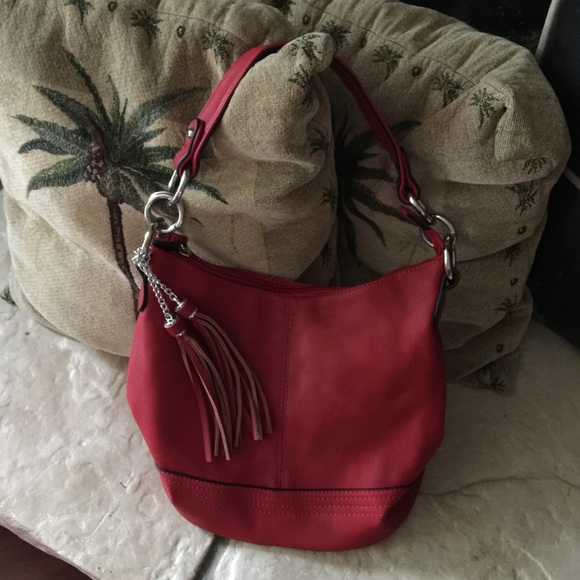 Red leather purse