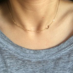 Custom made 14K gold initial necklace