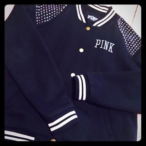 Victoria secret studded varsity jacket; Size Large