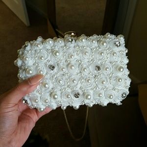 Gorgeous Floral Pearl Clutch