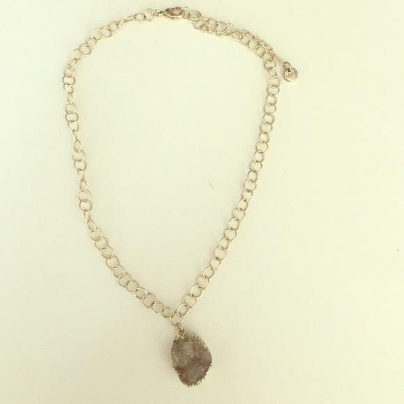 Gold plated druzy necklace