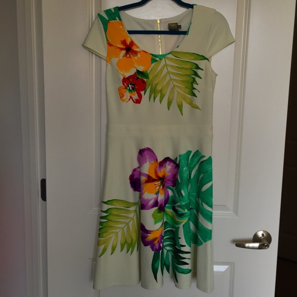 Taylor Hawaiian Print Flare Dress