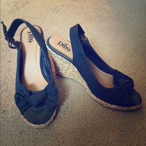 Navy Blue Wedges