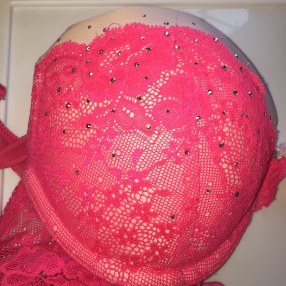 Pink sparkle gem Victoria secret bra