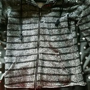 Grey and black sparkly zip up hoodie