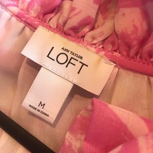 LOFT Tops - LOFT Pink and White Chiffon Tank LOFT Tops - LOFT Pink and White Chiffon Tank