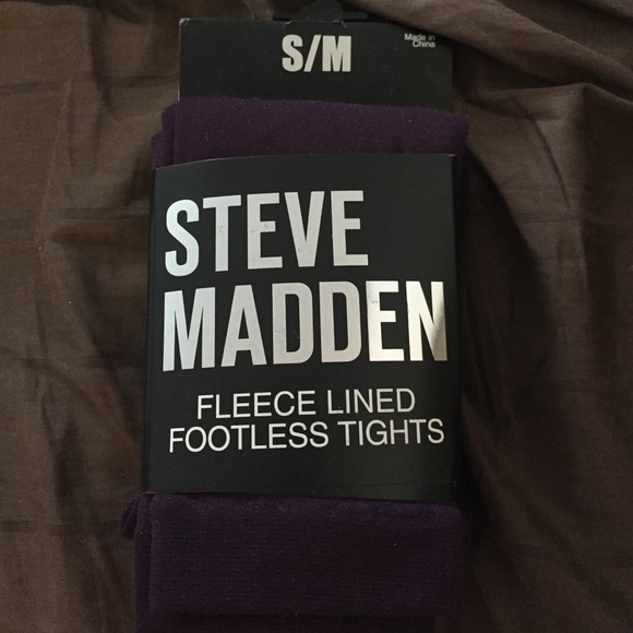 Steve Madden Purple Fleece Footless Tights