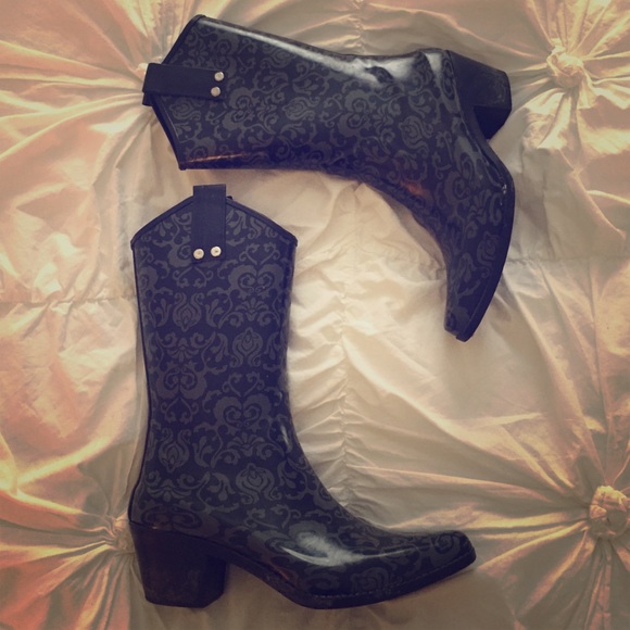 Floral Cowboy Rainboots