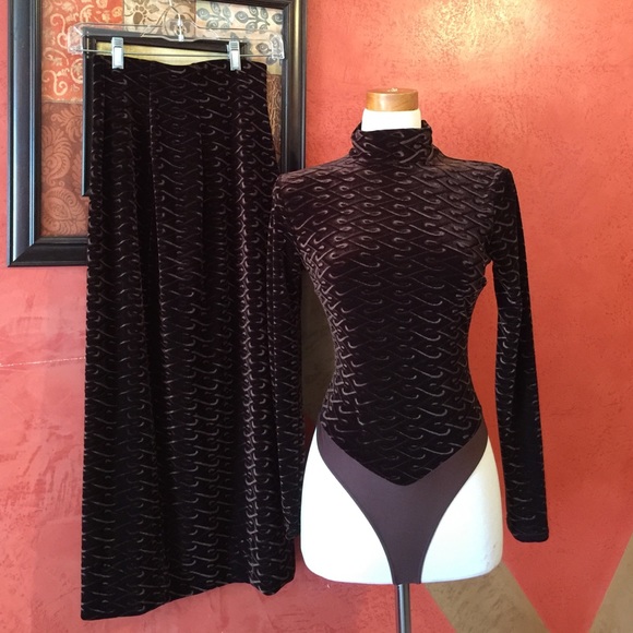 Cache crushed velvet 2piece suit small