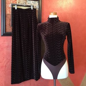 Cache crushed velvet 2piece suit small