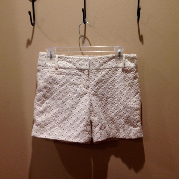 Cream Eyelet Laced Shorts from Ann Taylor LOFT