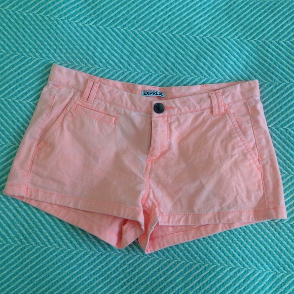 Express bright coral shorts