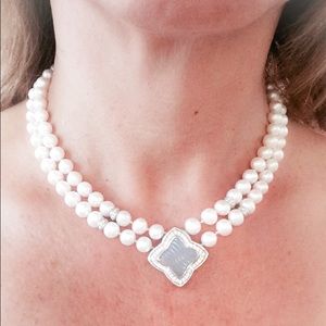 *SOLD!* David Yurman 18k Pearl & Diamond Necklace