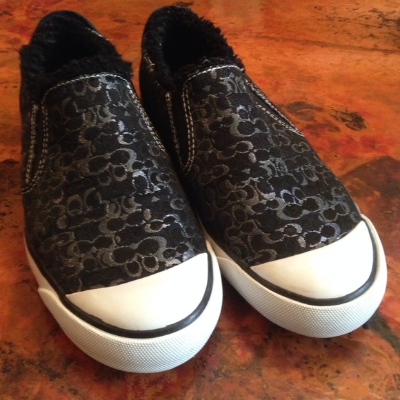 Black coach slip on sneakers