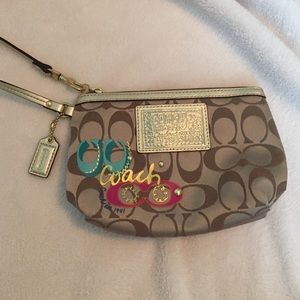 Gold Coach wristlet