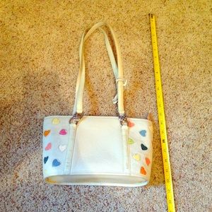 Off white/grey Brighton purse with hearts