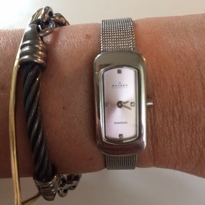 💵✂️ Skagen Pink Pearl + Diamond Watch stainless